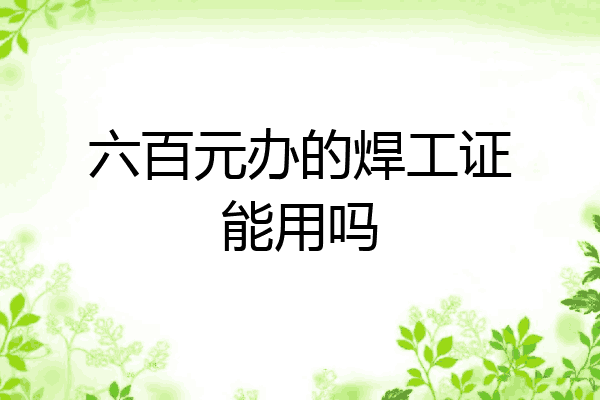 六百元办的焊工证能用吗
