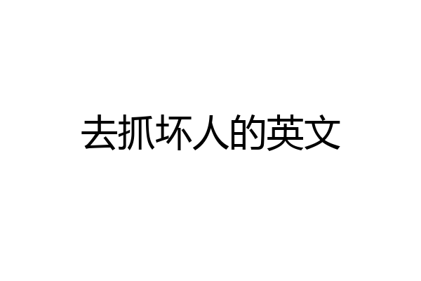 去抓坏人的英文