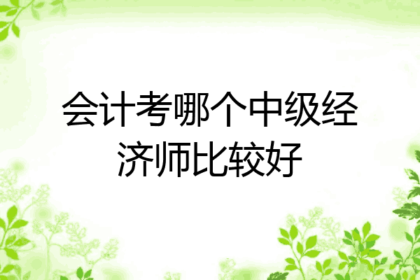会计考哪个中级经济师比较好
