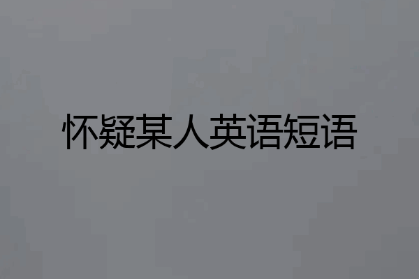 怀疑某人英语短语