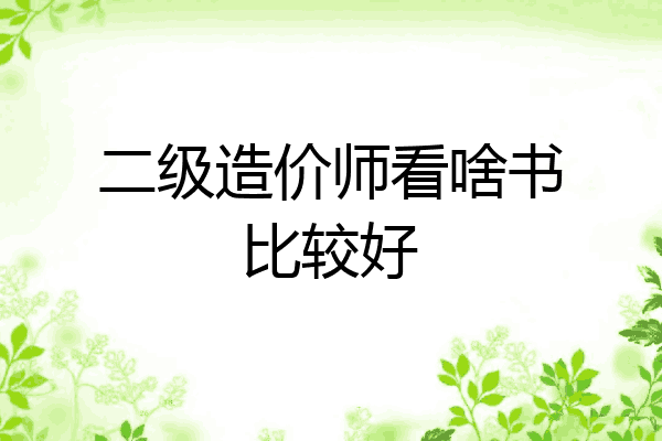 二级造价师看啥书比较好