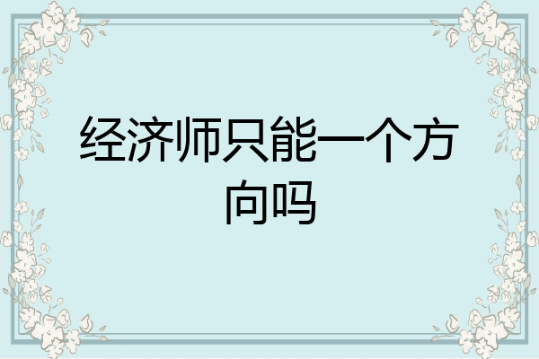 经济师只能一个方向吗