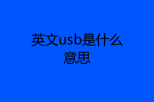 英文usb是什么意思
