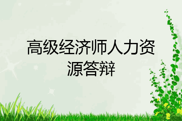 高级经济师人力资源答辩
