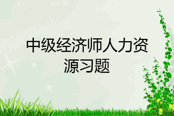 中级经济师人力资源习题