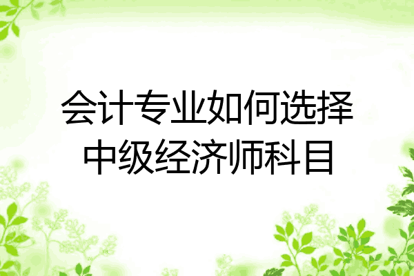 会计专业如何选择中级经济师科目