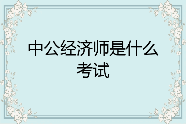 中公经济师是什么考试
