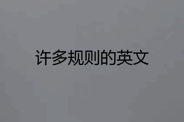 许多规则的英文