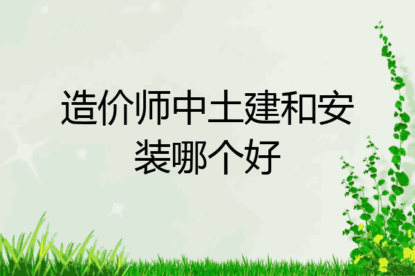 造价师中土建和安装哪个好