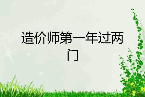 造价师第一年过两门