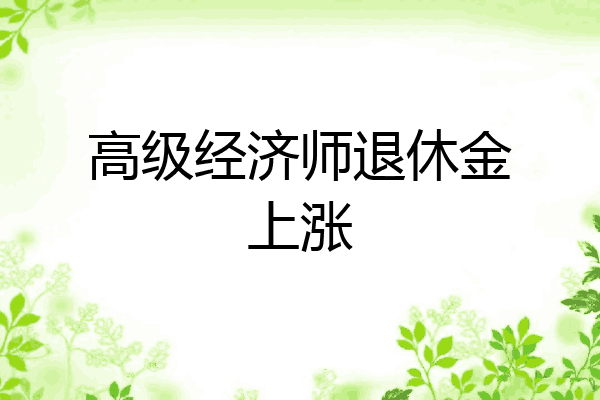 高级经济师退休金上涨