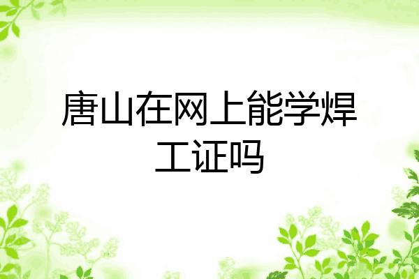 唐山在网上能学焊工证吗