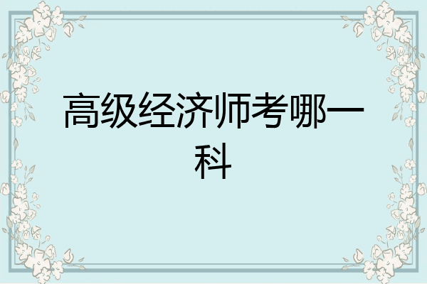 高级经济师考哪一科
