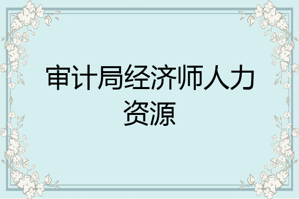审计局经济师人力资源
