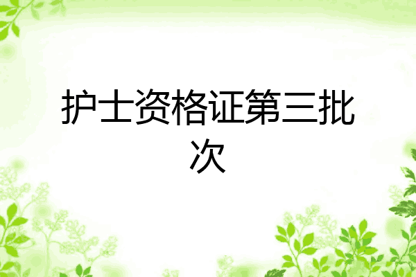 护士资格证第三批次