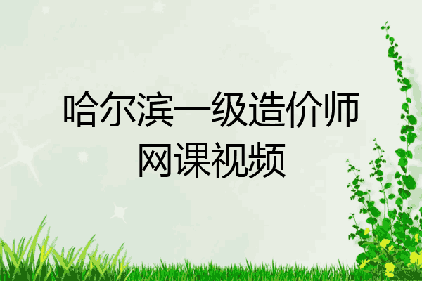 哈尔滨一级造价师网课视频