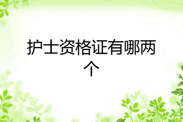 护士资格证有哪两个