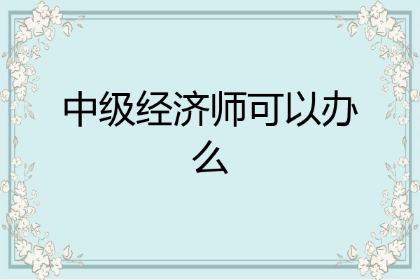 中级经济师可以办么