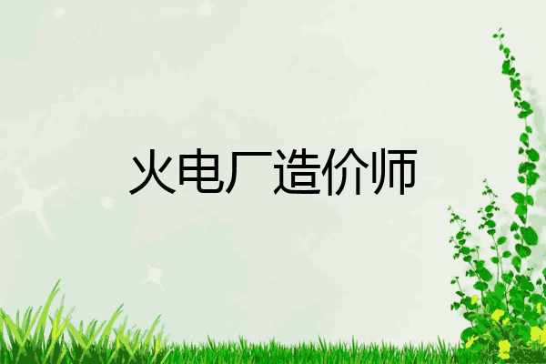 火电厂造价师