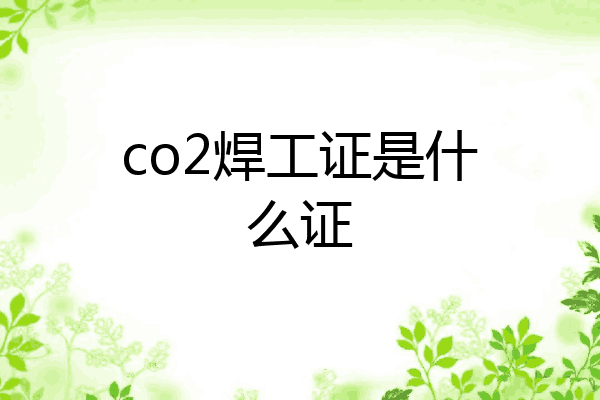 co2焊工证是什么证