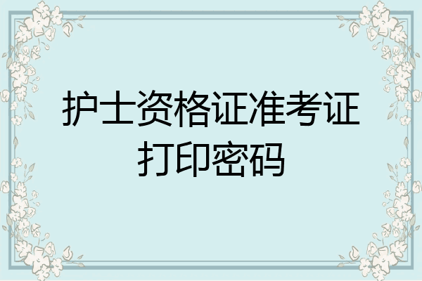 护士资格证准考证打印密码