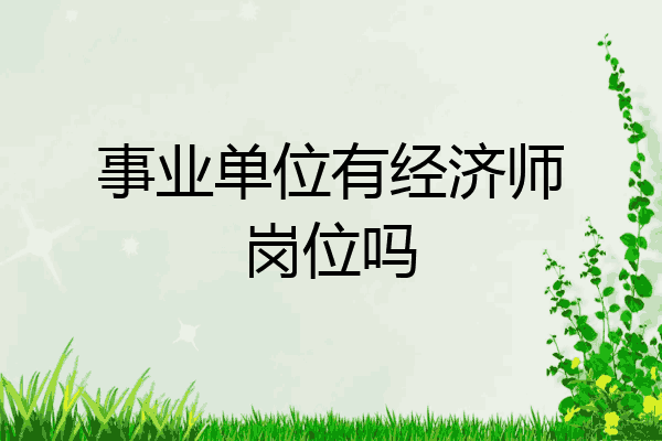 事业单位有经济师岗位吗