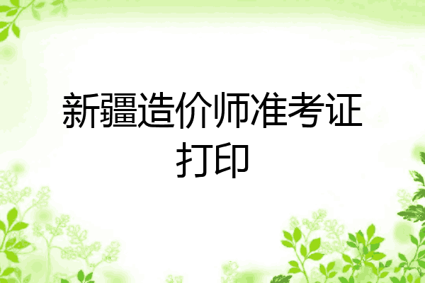 新疆造价师准考证打印