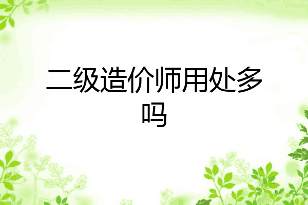 二级造价师用处多吗