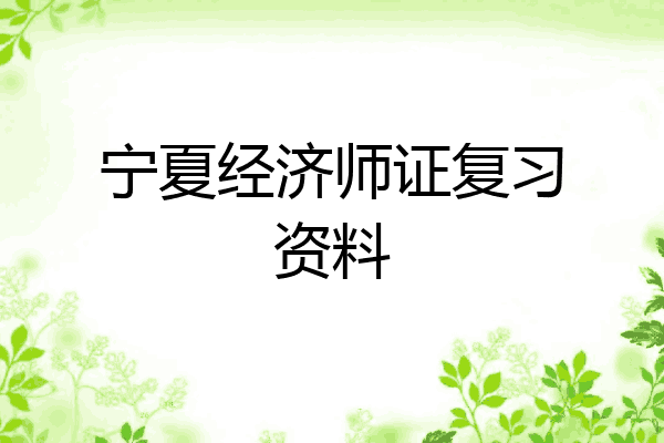 宁夏经济师证复习资料