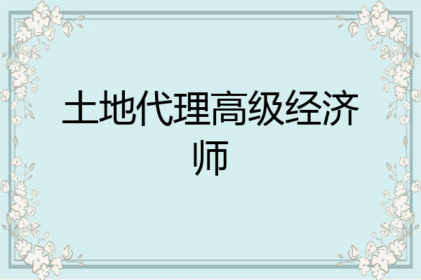 土地代理高级经济师