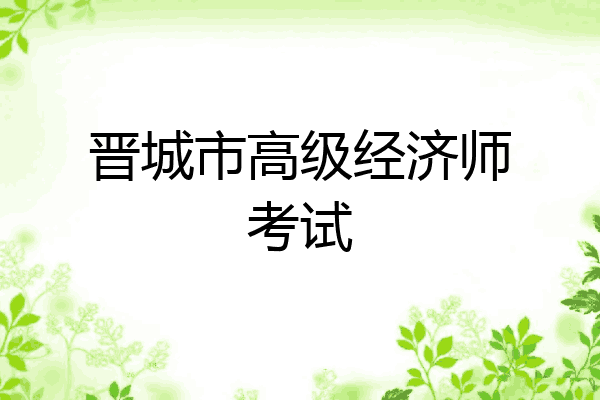 晋城市高级经济师考试