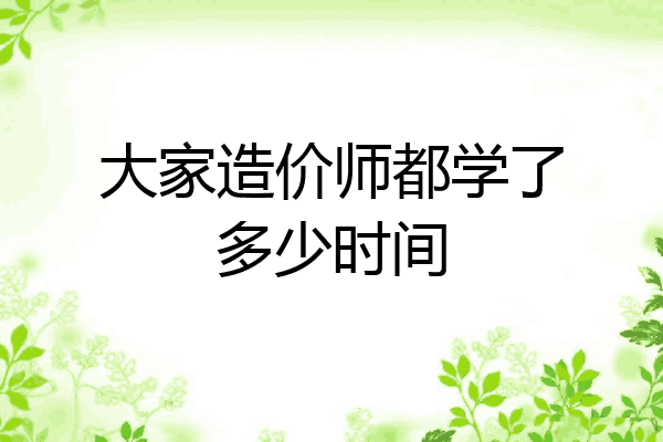 大家造价师都学了多少时间