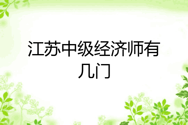江苏中级经济师有几门