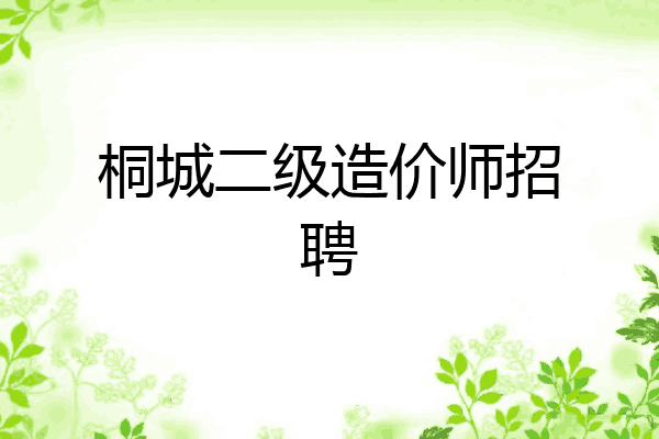 桐城二级造价师招聘