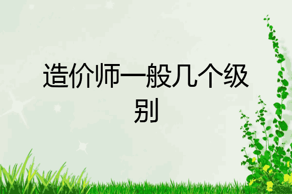 造价师一般几个级别