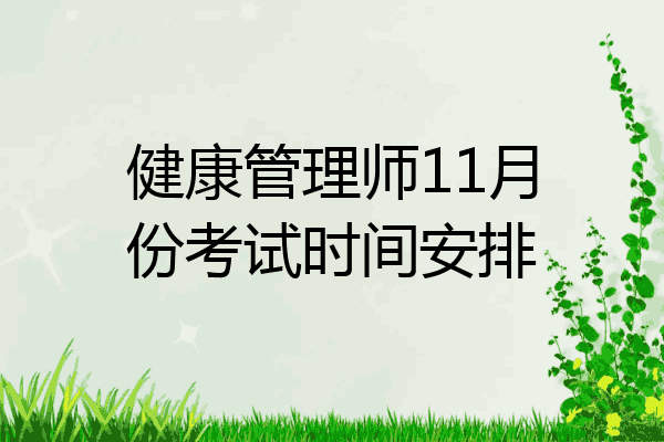 健康管理师11月份考试时间安排