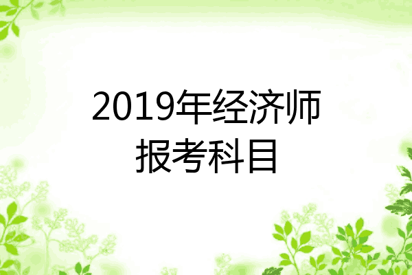 2019年经济师报考科目