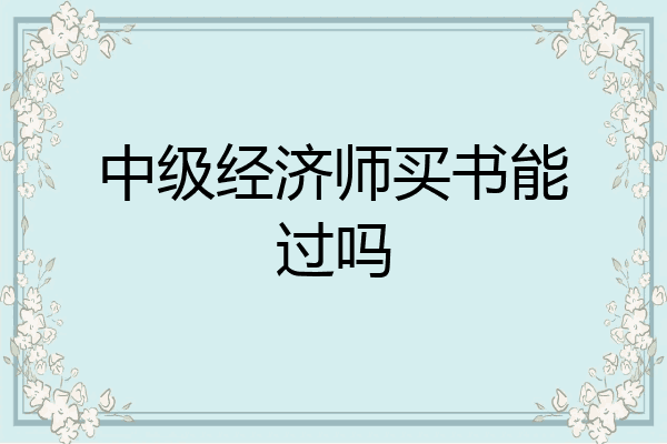 中级经济师买书能过吗