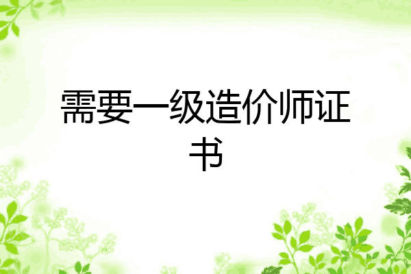 需要一级造价师证书
