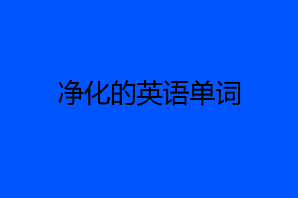 净化的英语单词