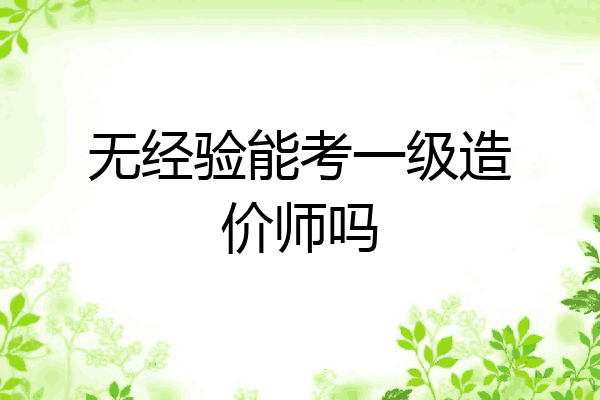 无经验能考一级造价师吗