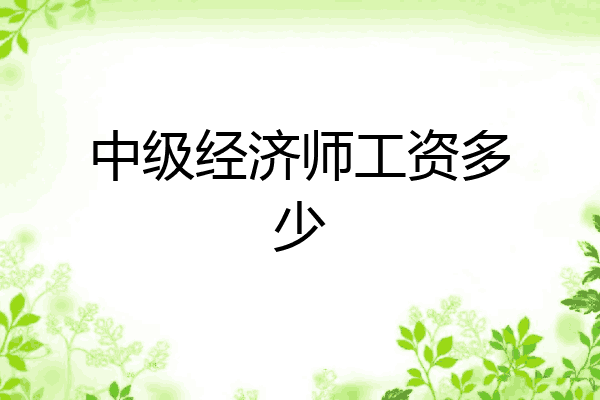 中级经济师工资多少