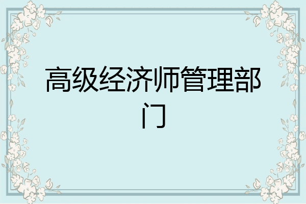 高级经济师管理部门
