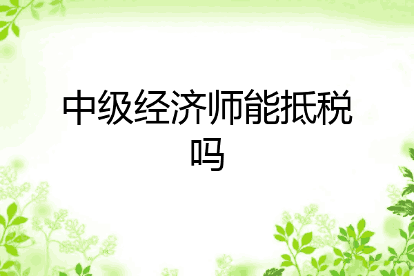 中级经济师能抵税吗