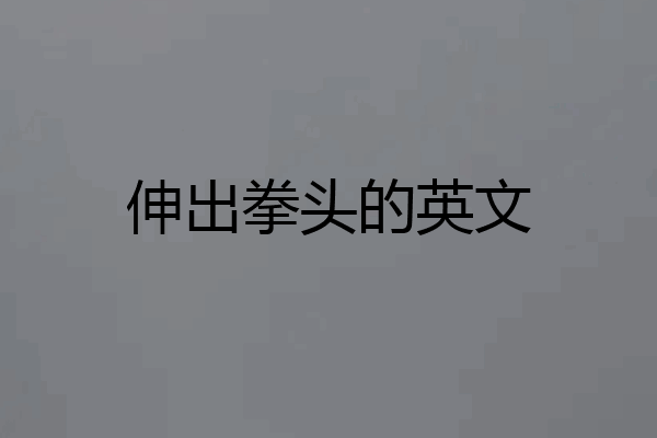 伸出拳头的英文