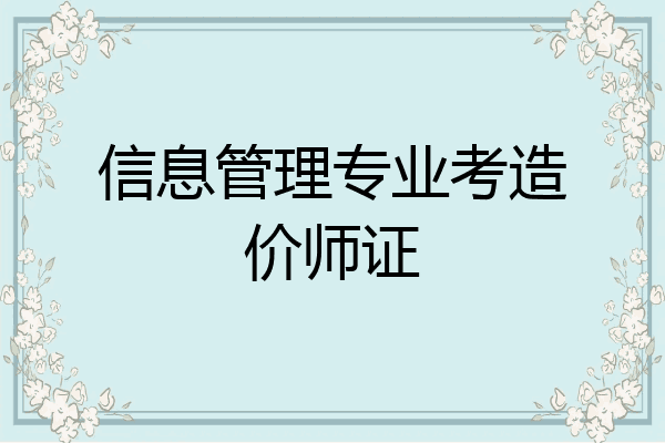 信息管理专业考造价师证