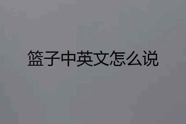 篮子中英文怎么说