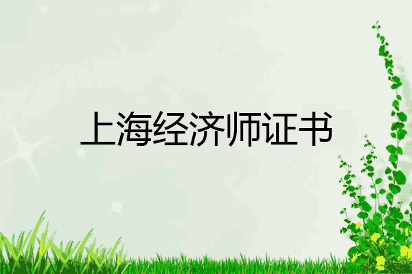 上海经济师证书