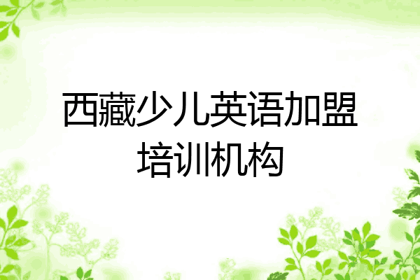 西藏少儿英语加盟培训机构