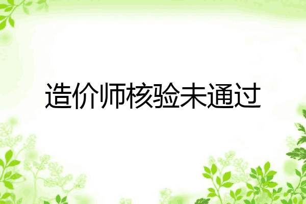造价师核验未通过
